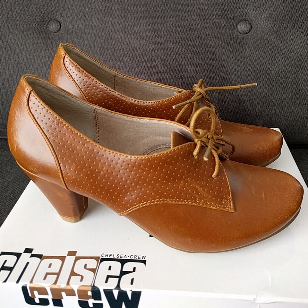Chelsea Crew Matis brown leather heels size 38